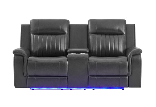 U8879 Blanche Charcoal Pwr Con Rec Ls W/LED, Global Ss & Subwoofer