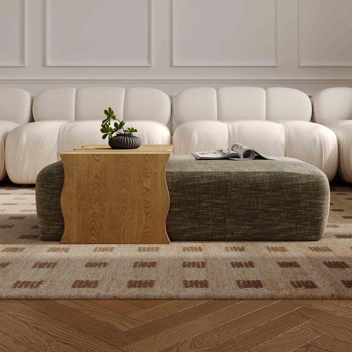Spencer 54" Performance Basketweave Ottoman with Bridge Table