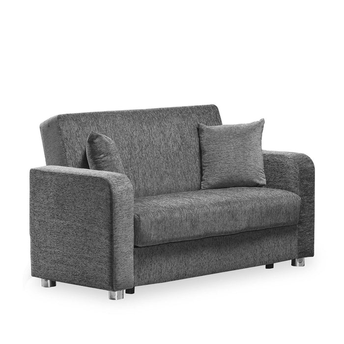 Ottomanson Elegance Collection Upholstered Convertible Loveseat with Storage