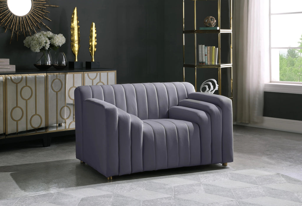 Naya Grey Velvet Chair