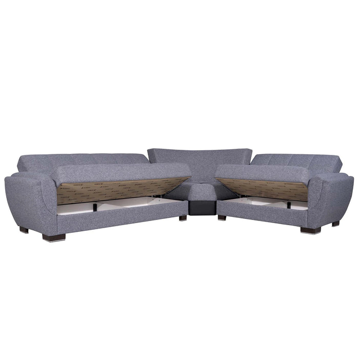 Ottomanson Armada Air Collection Upholstered Convertible Sectional with Storage