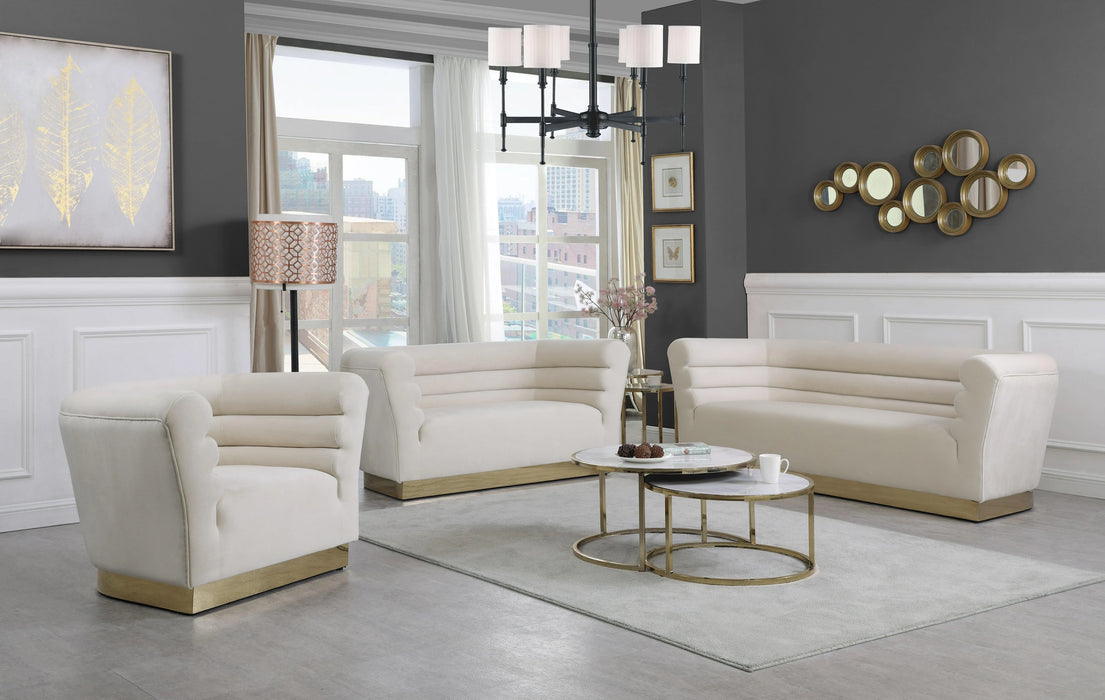 Bellini Cream Velvet Loveseat