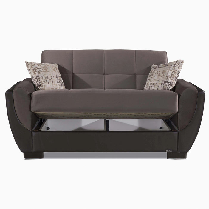 Ottomanson Armada Air Collection Upholstered Convertible Loveseat with Storage
