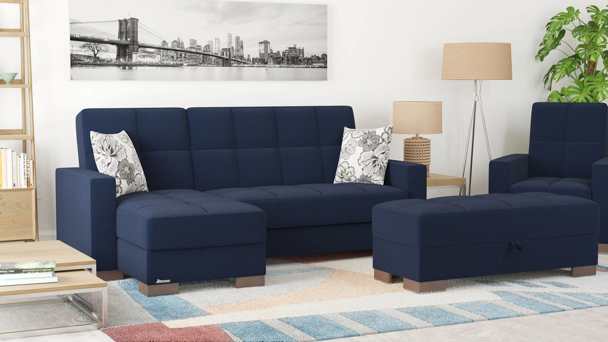 Ottomanson Armada Collection Upholstered Ottoman with Storage