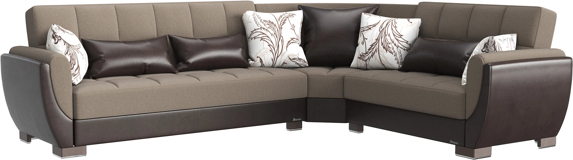 Ottomanson Armada Air Collection Upholstered Convertible Sectional with Storage