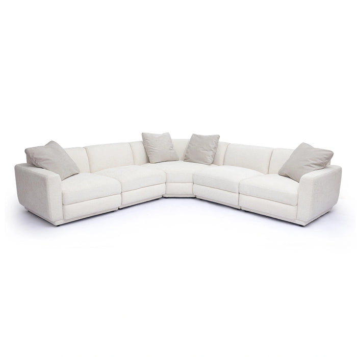 Perry 5-Piece Cream Performance Chenille Modular L-Sectional