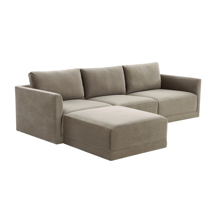 Willow 4-Piece Performance Velvet Modular Sectional