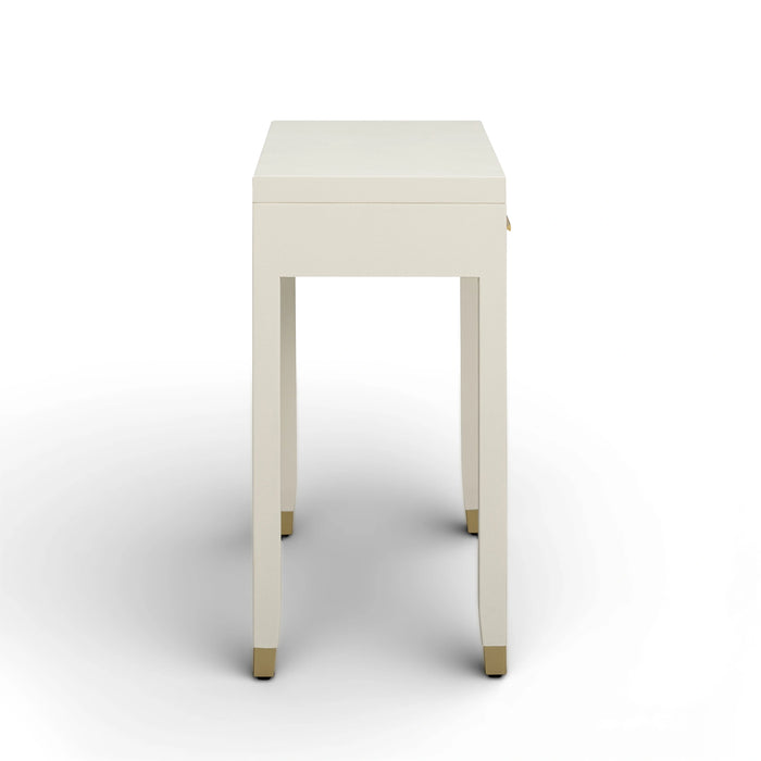 Dani 54" Cream Faux Shagreen 2-Drawer Console Table