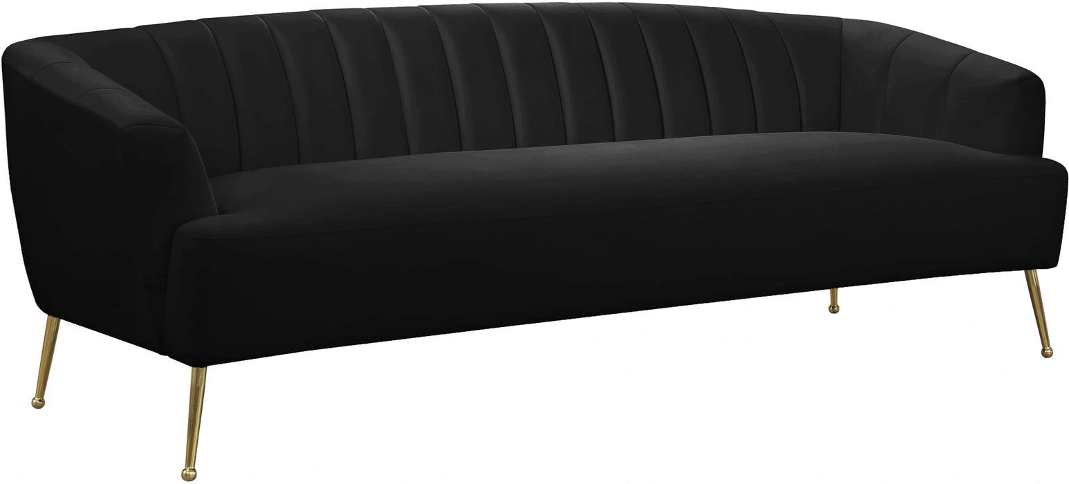 Tori Black Velvet Sofa