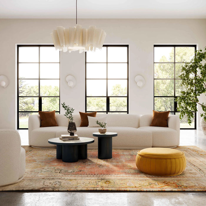 Fickle 144" 3-Piece Cream Performance Boucle Modular Sofa