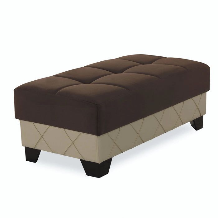 Ottomanson Molina Collection Upholstered Convertible Ottoman with Storage