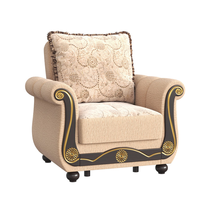 Ottomanson Americana Collection Upholstered Convertible Armchair with Storage