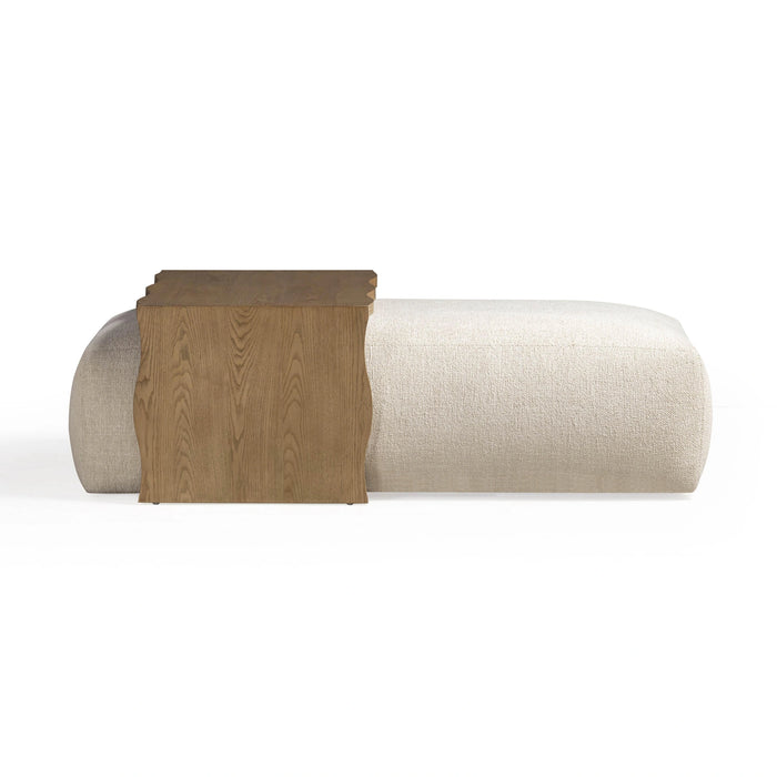 Spencer 54" Performance Basketweave Ottoman with Bridge Table