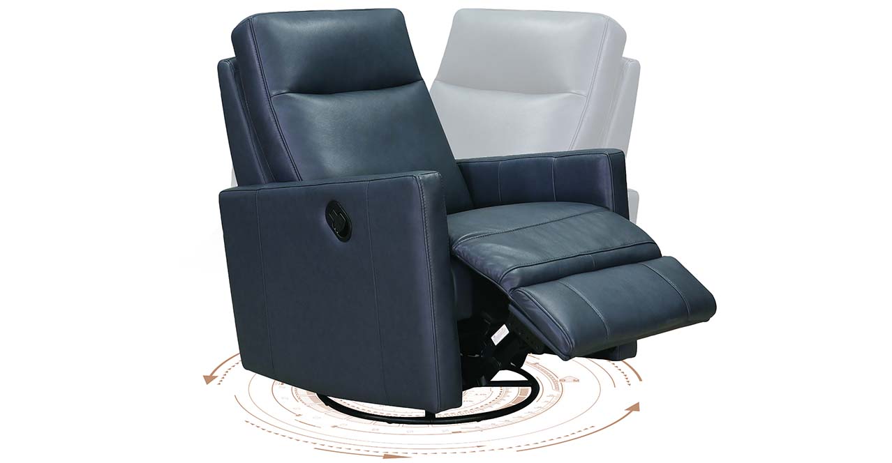 Ashby Manual Swivel Glider Leather Recliner