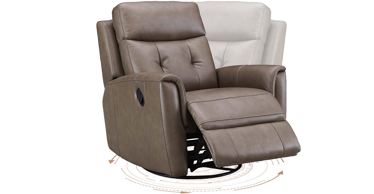 Torino Power Headrest Swivel Glider Leather Recliner