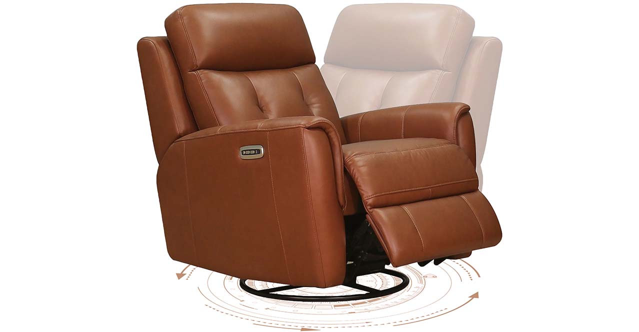 Torino Power Headrest Swivel Rocker Leather Recliner