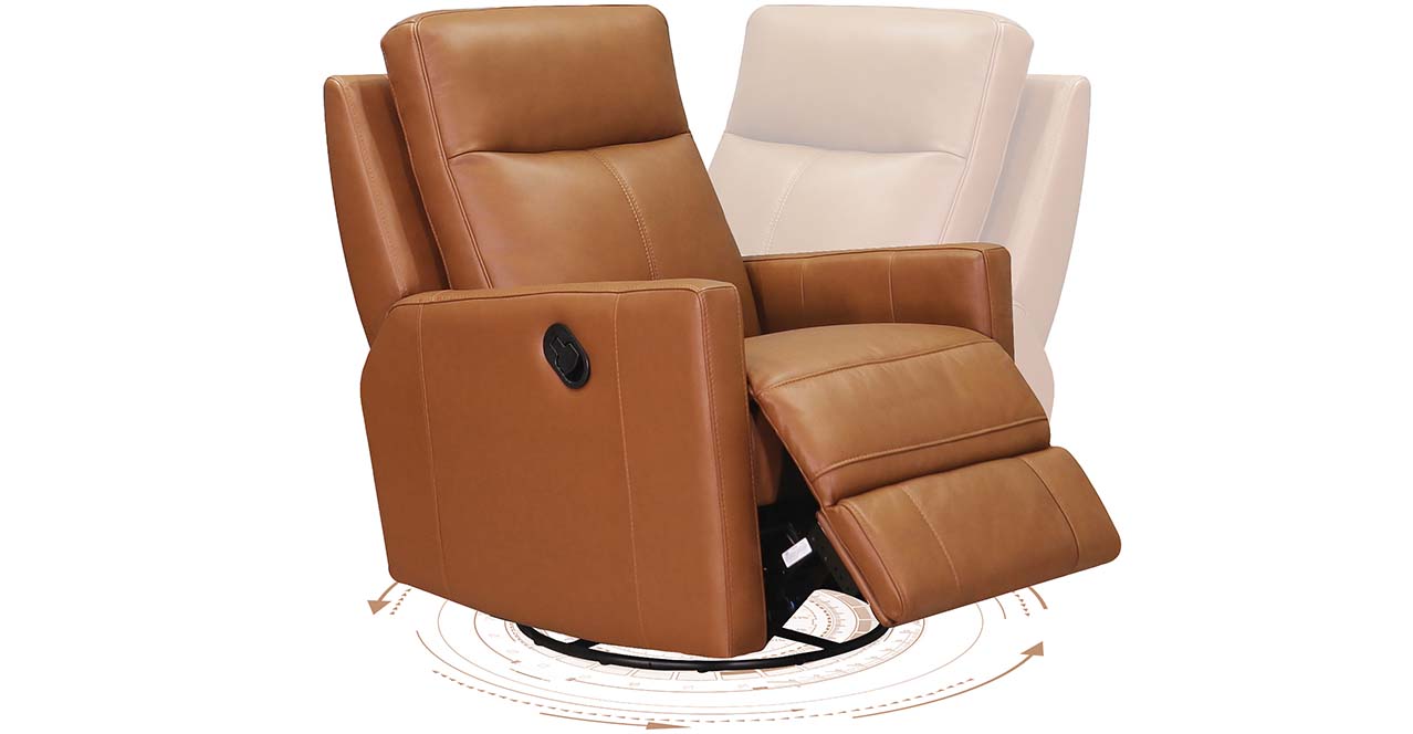 Vienna Manual Swivel Glider Leather Recliner