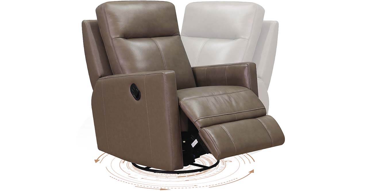 Vienna Manual Swivel Rocker Leather Recliner