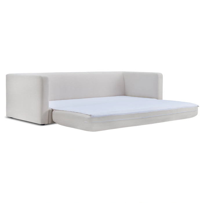 Ryan 91" Cream Upcycled Performance Linen Sofa Bed