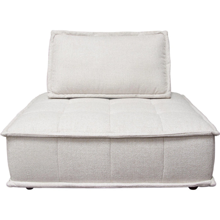 Platform Square Modular Lounger in Light Sand Fabric w/ Bolstered, Non-Skid Backrest