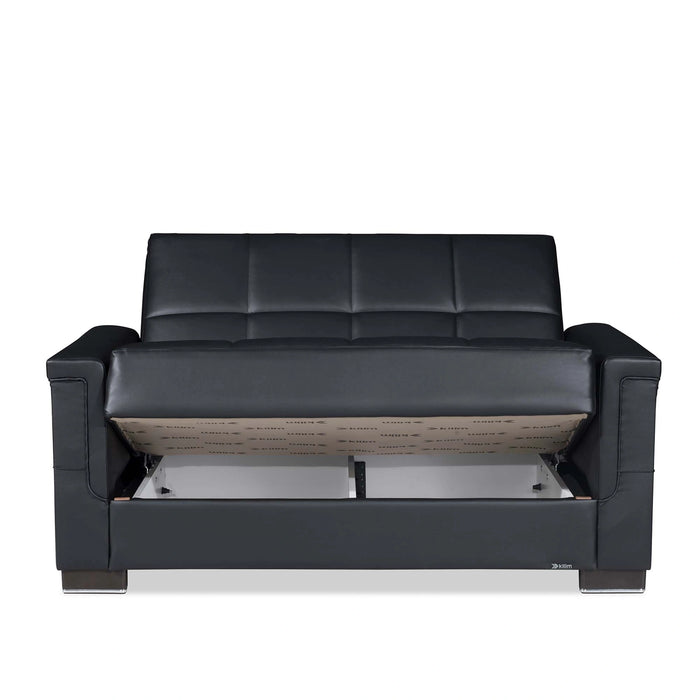 Ottomanson Armada Collection Upholstered Convertible Loveseat with Storage