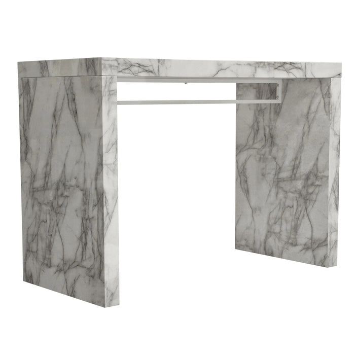 Icon Faux Marble Waterfall Bar Height Table by Diamond Sofa