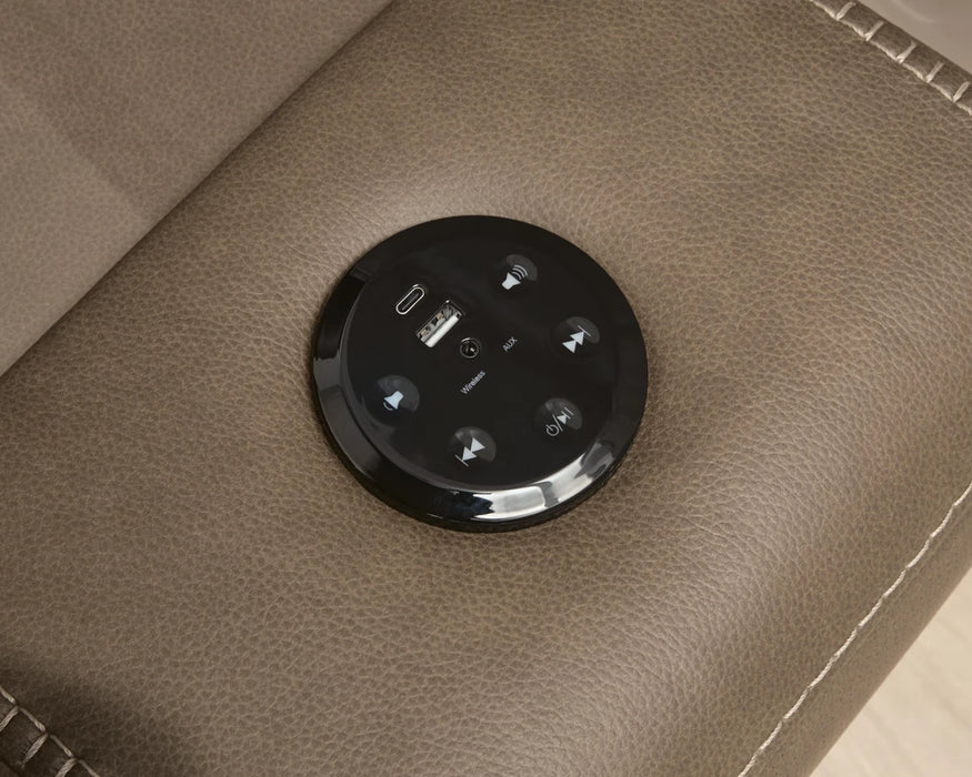 Max-Momentum 6-Piece Dual Power Reclining Modular Sectional with Audio Console and 3 Reclining Seats