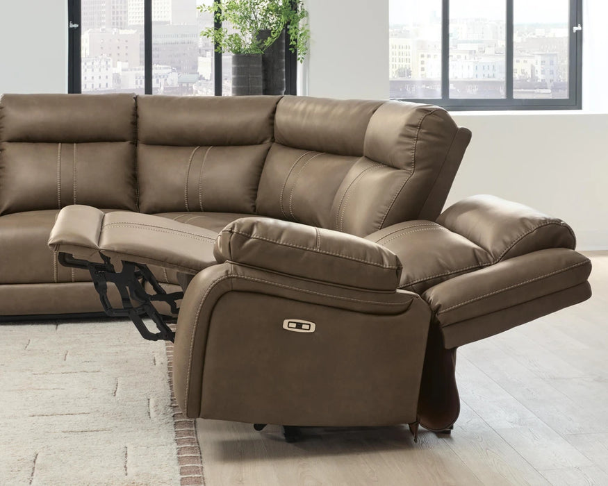 Max-Momentum 6-Piece Dual Power Reclining Modular Sectional with Audio Console and 3 Reclining Seats