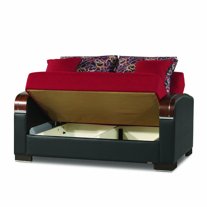 Ottomanson Mobimax Collection Upholstered Convertible Loveseat with Storage
