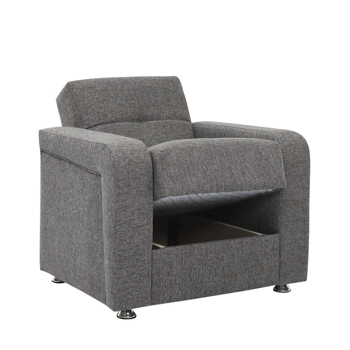 Ottomanson Harmony Collection Upholstered Convertible Armchair with Storage