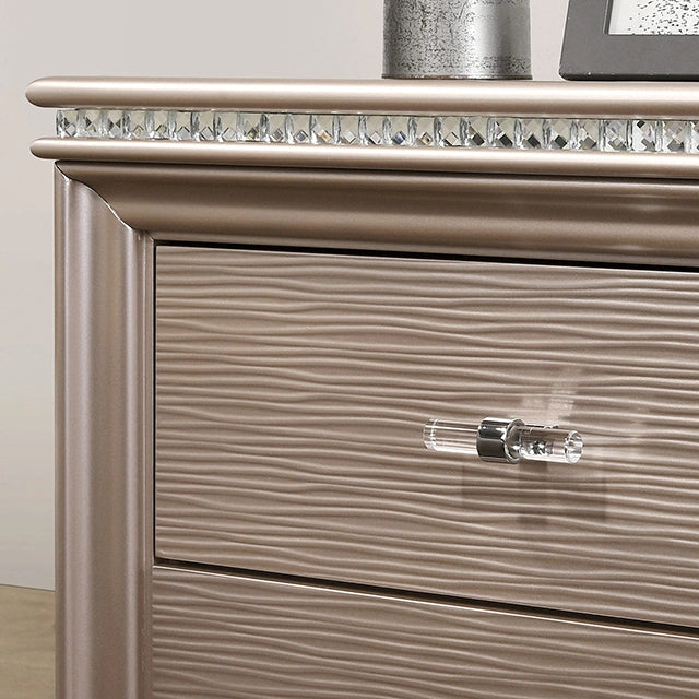 ALLIE Night Stand Beige & Rose Gold