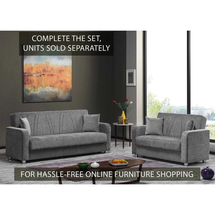 Ottomanson Elegance Collection Upholstered Convertible Loveseat with Storage