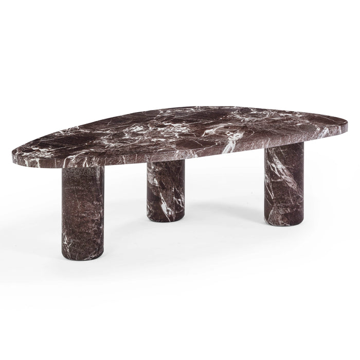 Libby Faux Red Levanto Marble Indoor/Outdoor Coffee Table (36"-48")