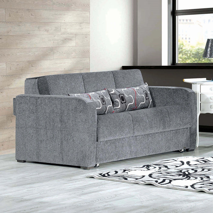 Ottomanson Ferra Fashion Collection Upholstered Convertible Loveseat with Storage