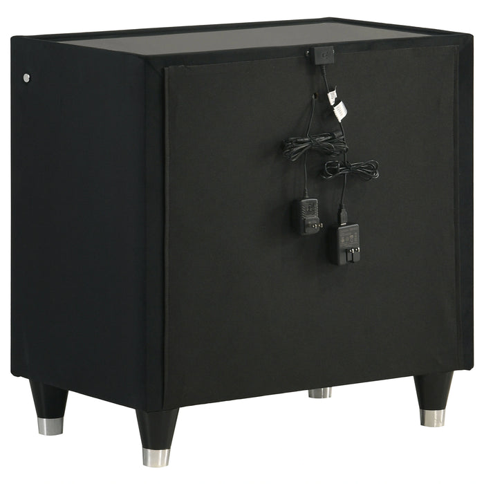 Ravenne Velvet Upholstered LED Nightstand