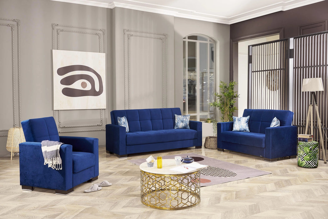 Ottomanson Armada Collection Upholstered Convertible Loveseat with Storage
