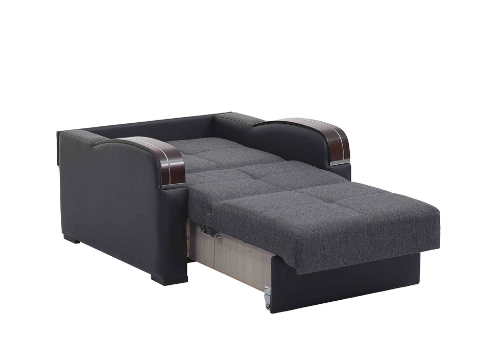 Ottomanson Sleep Plus Collection Upholstered Convertible Armchair with Storage