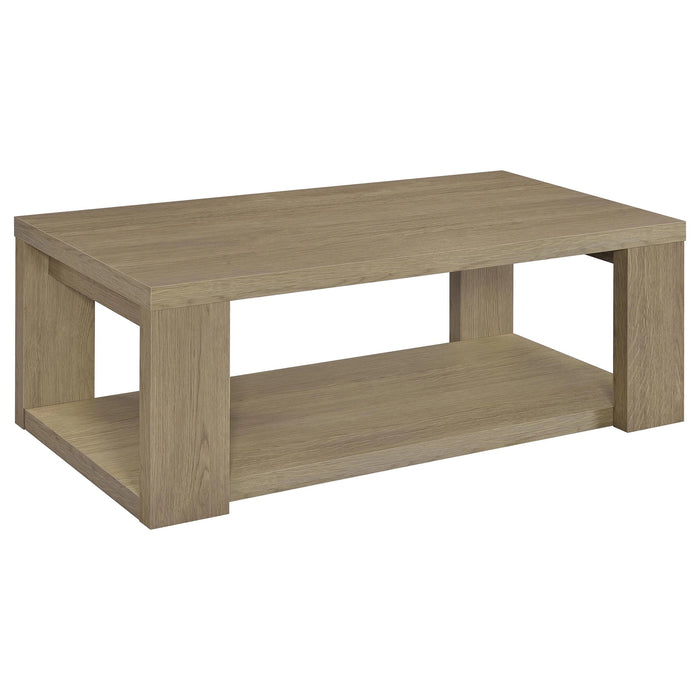 Pavone Open-Shelf Coffee and End Table Set - Latte 2-Piece Set