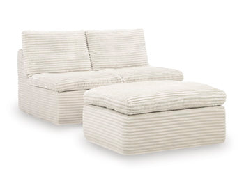 Fannin Armless Chair with Ottoman - Home And Beyond