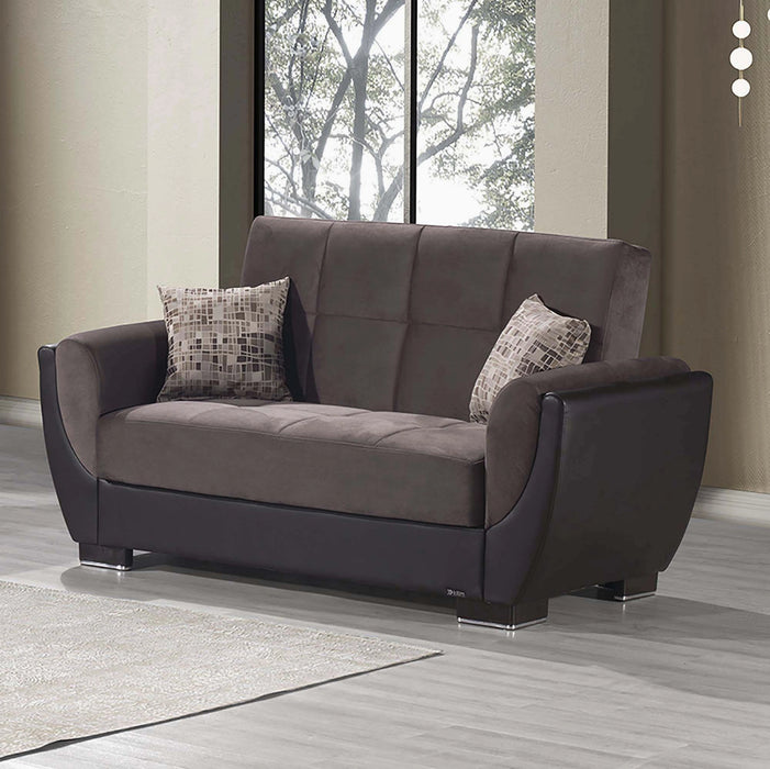 Ottomanson Armada Air Collection Upholstered Convertible Loveseat with Storage