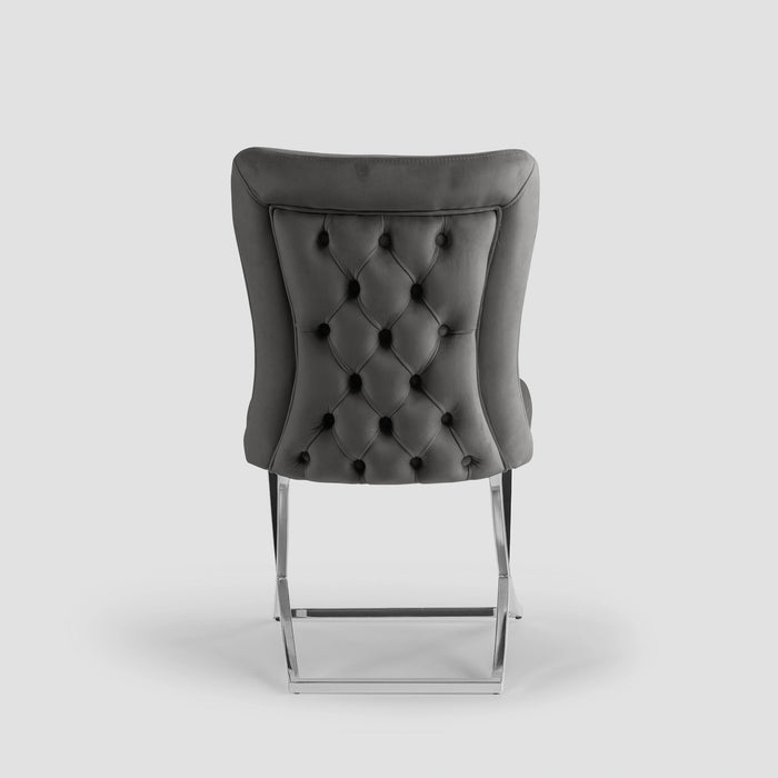Ottomanson Royal Collection Upholstered Gold Legged Dining Chair, Set of 2