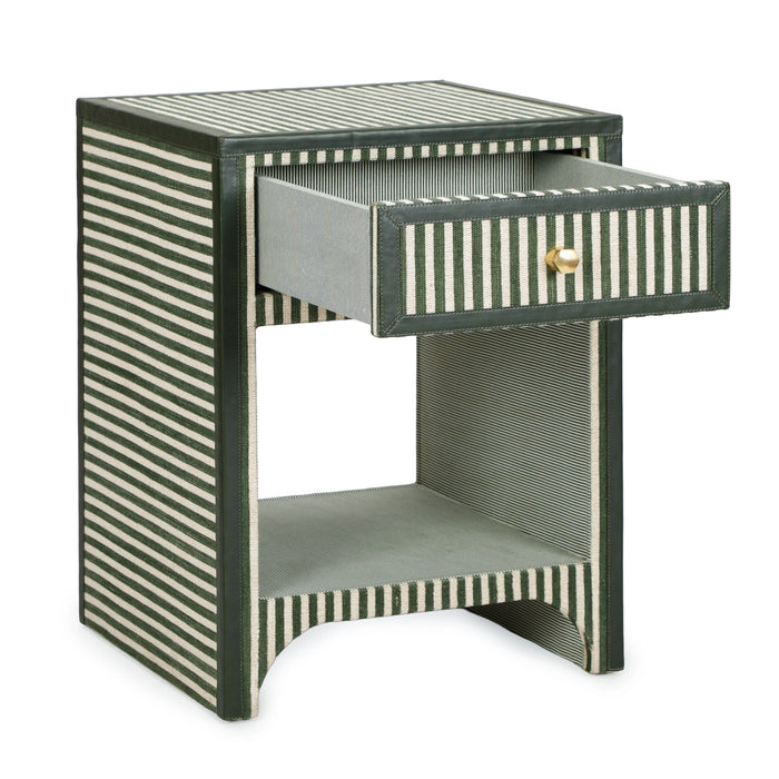 Kora 18" Cotton Jute 1-Drawer Contract-Grade Nightstand