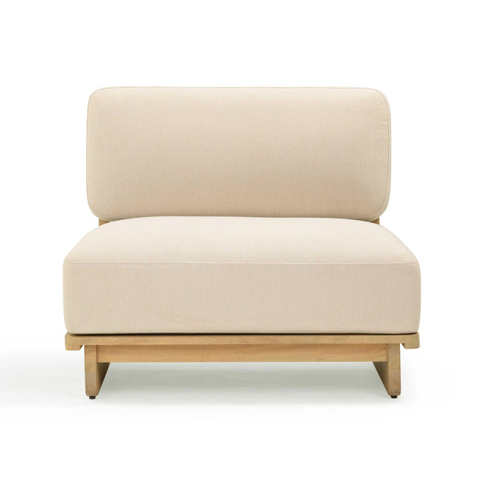 Reavan Cream Performance Fabric Outdoor Lounge Chair