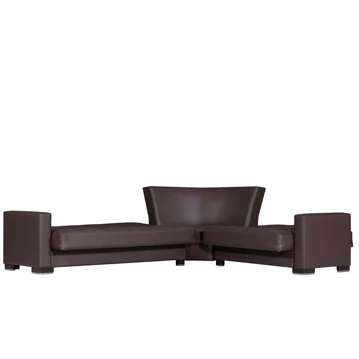 Ottomanson Armada Collection Upholstered Convertible Sectional with Storage