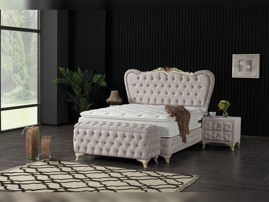 Armada Storage Bed With Headboard Cream