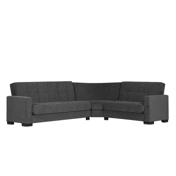 Ottomanson Armada Collection Upholstered Convertible Sectional with Storage