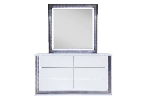 Ylime Smooth White Dresser with LED