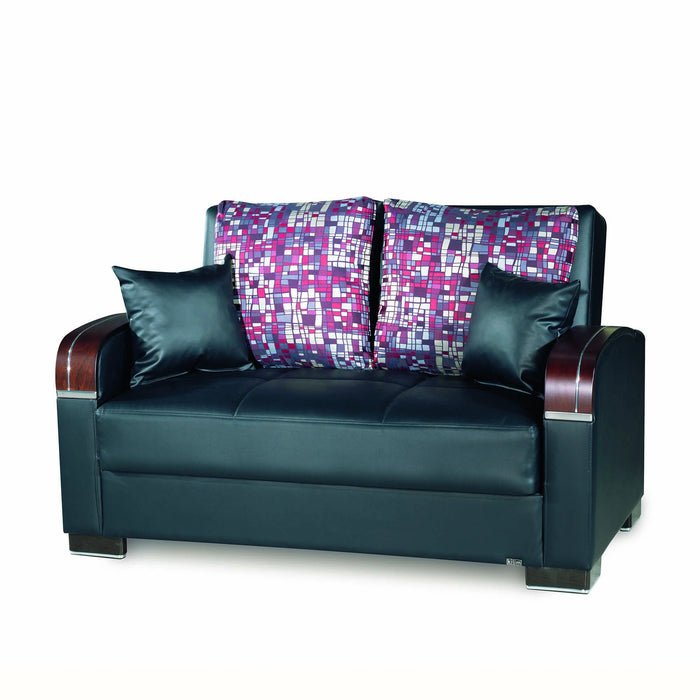 Ottomanson Mobimax Collection Upholstered Convertible Loveseat with Storage