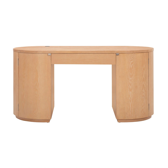 Marlow 64" Wood Executive Desk With Storage