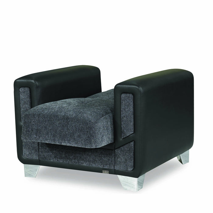 Ottomanson Mondo Modern Collection Upholstered Convertible Armchair with Storage